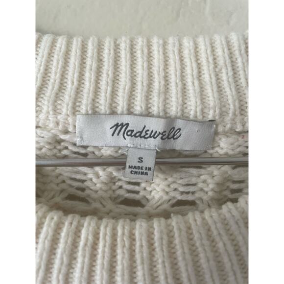 Madewell Classic Cable Knit Sweater Fisherman Minimalist Beachy Coastal Chunky S - Picture 2 of 9